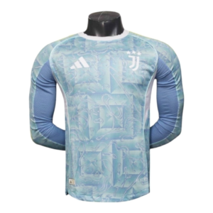 Camisa Juventus II 25/26 manga longa - Jogador Adidas Masculina - Azul com detalhes em branco e amarelo