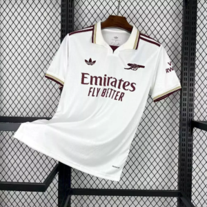 Camisa Arsenal III 25/26 - Torcedor Adidas Masculina - Branca com detalhes em vinho