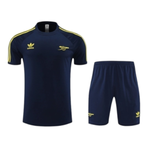 Kit Treino adulto - Camisa e Shorts - Arsenal Adidas 24/25 - Azul com detalhes em amarelo