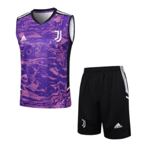 Kit Treino adulto - Camisa e Shorts - Juventus Adidas 23/24 - Roxo e preto