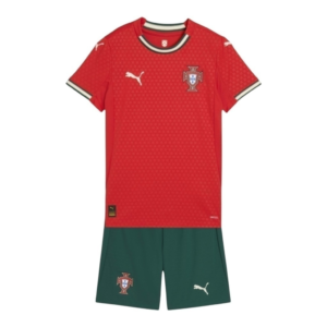 Kit Infantil Seleção Portugal I 25/26 - Puma - Vermelho e verde