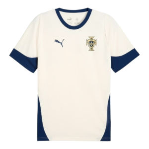 Camisa Seleção Portugal Treino 25/26 - Torcedor Puma Masculina - Branca com detalhes em azul