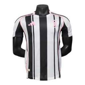 Camisa Juventus I 25/26 - Jogador Adidas Masculina - Preta e branca com detalhes em rosa
