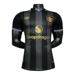 Camisa Manchester United III 25/26 - Jogador Adidas Masculina - Preta e azul com detalhes em amarelo