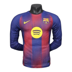Camisa Barcelona I 25/26 manga longa - Jogador Nike Masculina - Azul e vermelha