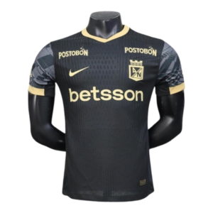 Camisa Atlético Nacional II 25/26 - Jogador Nike Masculina - Preta com detalhes em amarelo e Com Patrocínio