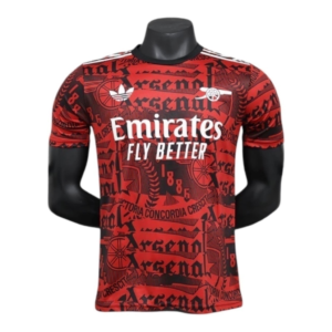 Camisa Arsenal Pré-jogo 25/26 - Jogador Adidas Masculina - Vermelha com detalhes em preto