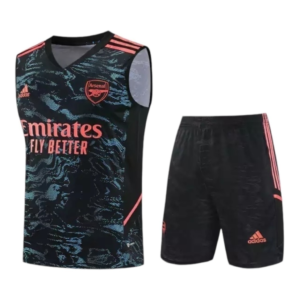 Kit Treino adulto - Camisa e Shorts - Arsenal Adidas 24/25 - Preto com detalhes em cinza e rosa