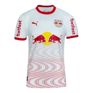Camisa Red Bull Bragantino I 25/26 - Torcedor Puma Masculina - Branca com detalhes em vermelho e Com Patrocínio