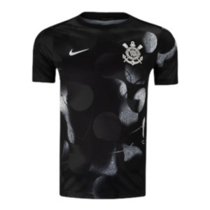 Camisa Corinthians Pré-jogo 25/26 - Torcedor Nike Masculina - Preta com detalhes em branco