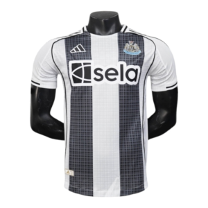 Camisa Newcastle I 25/26 - Jogador Adidas Masculina - Branca e preta com detalhes em azul