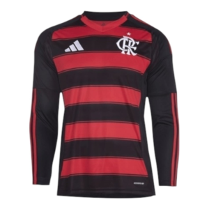 Camisa Flamengo I 25/26 manga longa - Torcedor Adidas Masculina - Vermelha e preta