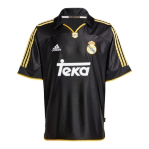 Camisa Retrô Real Madrid II 1999/00 - Masculina Adidas - Preta com detalhes em amarelo