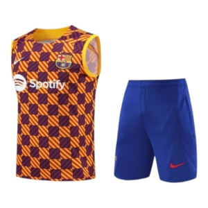 Kit Treino adulto - Camisa e Shorts - Barcelona Nike 23/24 - Amarelo e azul
