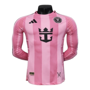 Camisa Inter Miami I 25/26 manga longa - Jogador Adidas Masculina - Rosa com detalhes em preto