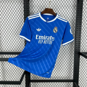 Camisa Real Madrid 3 25/26 - Torcedor Adidas Masculina - Azul com detalhes em amarelo