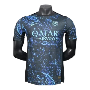 Camisa Inter de Milão Pré-jogo 25/26 - Jogador Nike Masculina - Preta com detalhes em azul