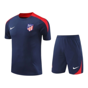 Kit Treino adulto - Camisa e Shorts - Atlético de Madrid Nike 24/25 - Azul com detalhes em vermelho